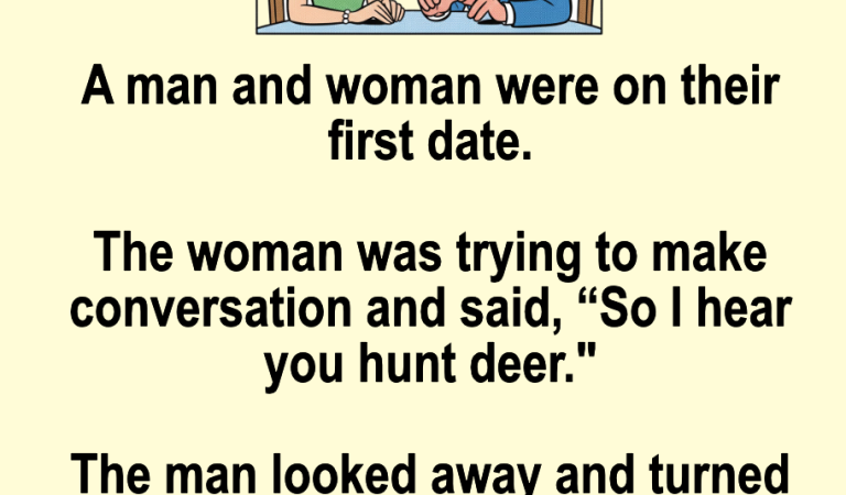 A man and woman were on their first date.