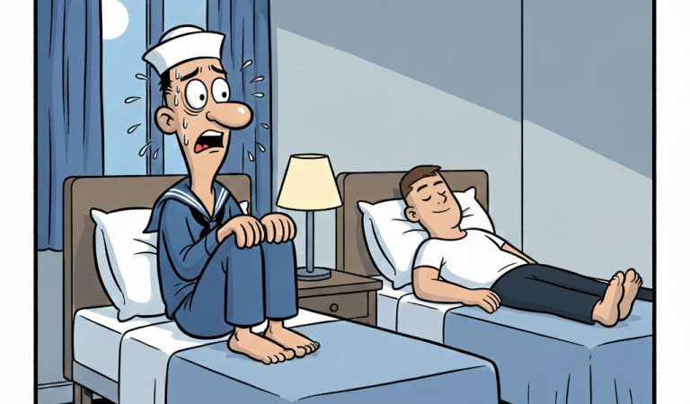 A Marine pulled into a little town to find a hotel