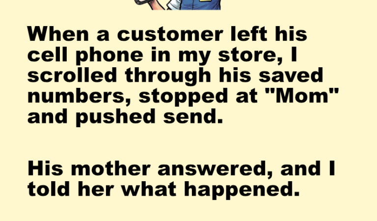 A customer left his cell phone in a store
