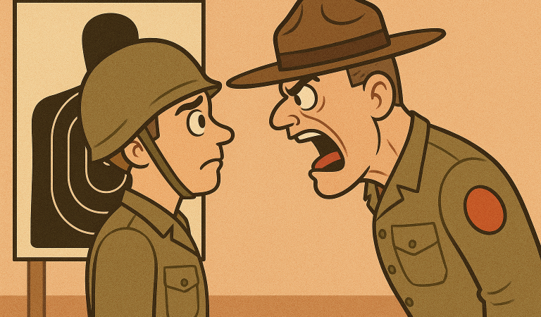 A new Army recruit was on the rifle range.